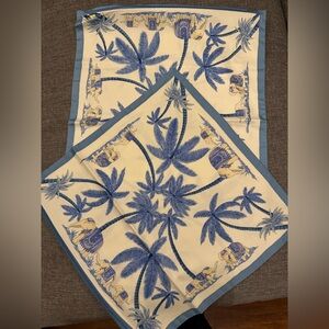 NEW Jim Thompson Cotton Elephant Palm Trees Blue White Pillow Cushion Covers